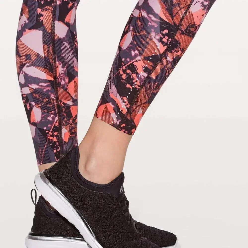 Lululemon Fast & Free 7/8 Tight II Nulux High Rise Printed Running Legging Sz 6 - Picture 13 of 13